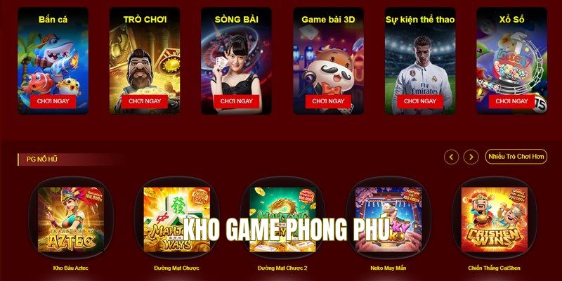 Kho game phong phú, hấp dẫn